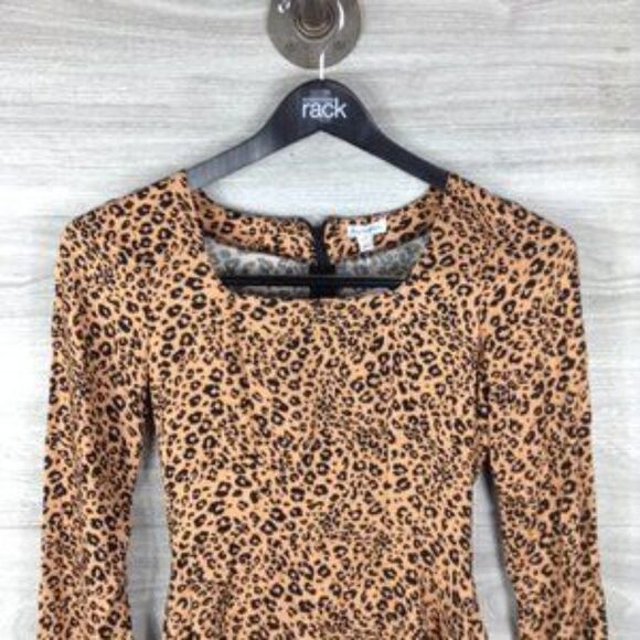 LOVE, FIRE Leopard Print Long Sleeve Minidress size M - Picture 4 of 6